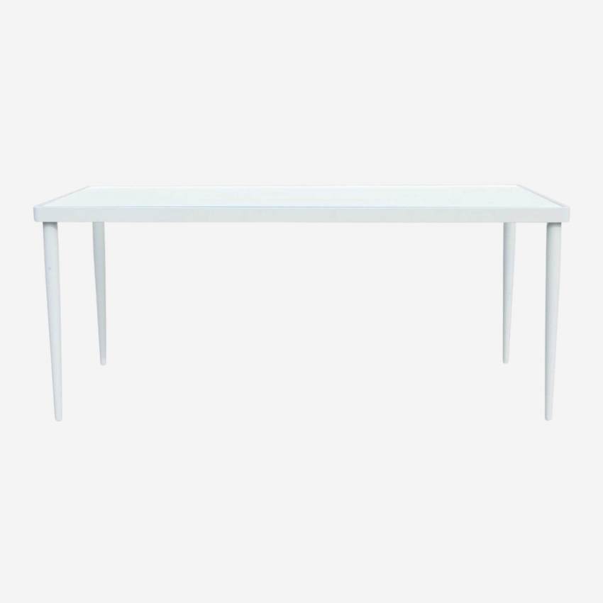 Gartentisch aus Aluminium und gehärtetem Glas - weiß