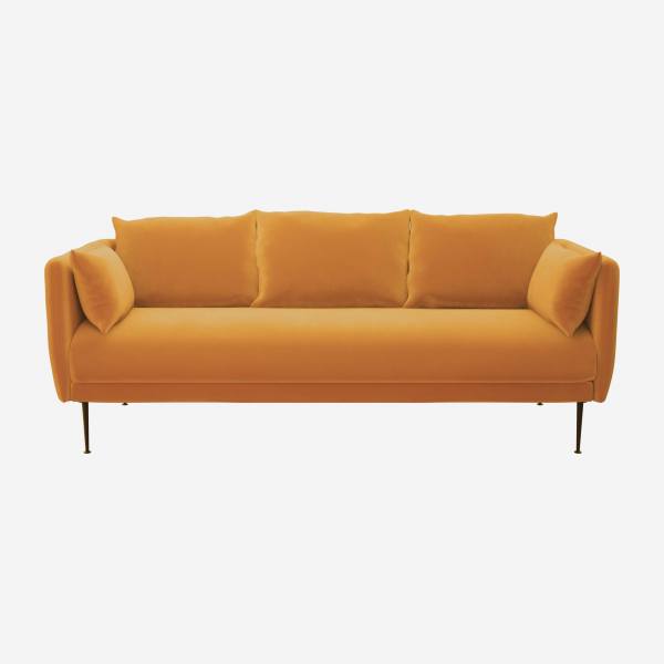 3-Sitzer-Sofa aus Samt - Gelb