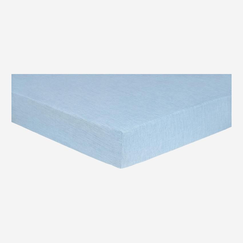 Spannbettlaken aus Baumwolle - 160 x 200 cm - Blau