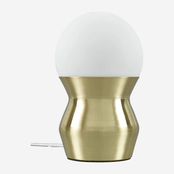 Mini-candeeiro de mesa 19 cm - vidro / base dourada