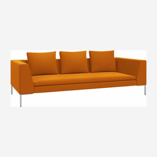 3-Sitzer-Sofa aus Samt - Gelb
