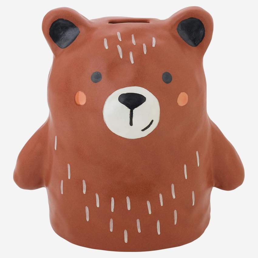 Spaarpot beer van aardewerk