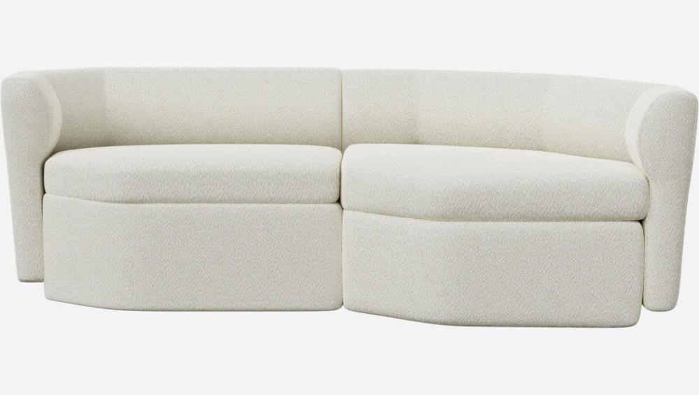Sofá modular 2 lugares com canto direito em tecido - Branco alabastro - Design by Anthony Guerrée