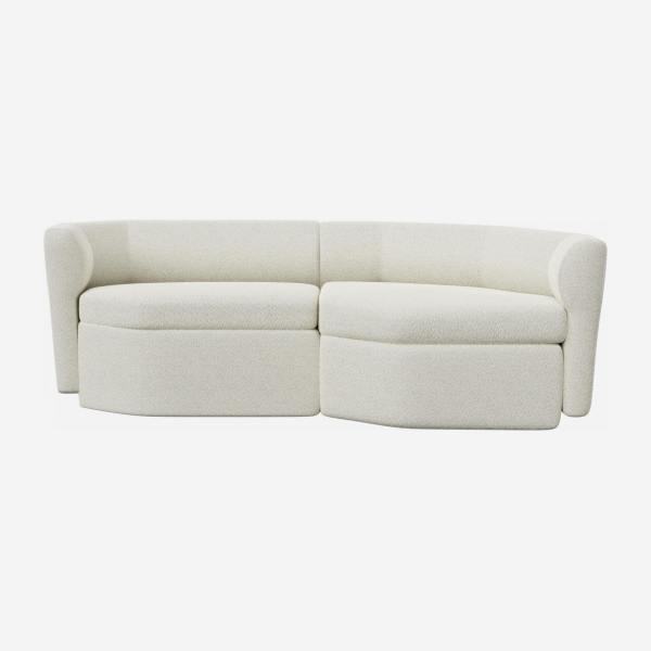 Canapé modulable 2 places avec angle droit en tissu - Blanc albâtre - Design by Anthony Guerrée