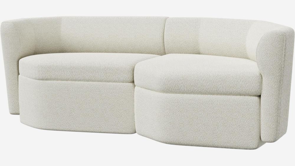 Sofá modular 2 lugares com canto direito em tecido - Branco alabastro - Design by Anthony Guerrée