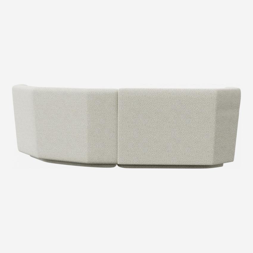 Divano modulare a 2 posti con angolo sinistro in tessuto - Bianco alabastro - Design by Anthony Guerrée