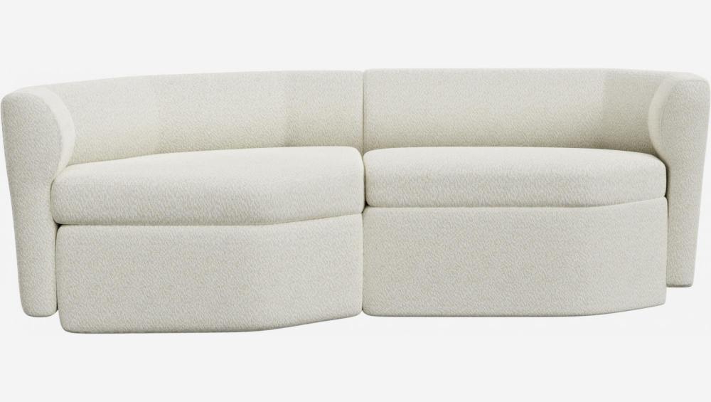 Sofá modular 2 lugares com canto esquerdo em tecido - Branco alabastro - Design by Anthony Guerrée