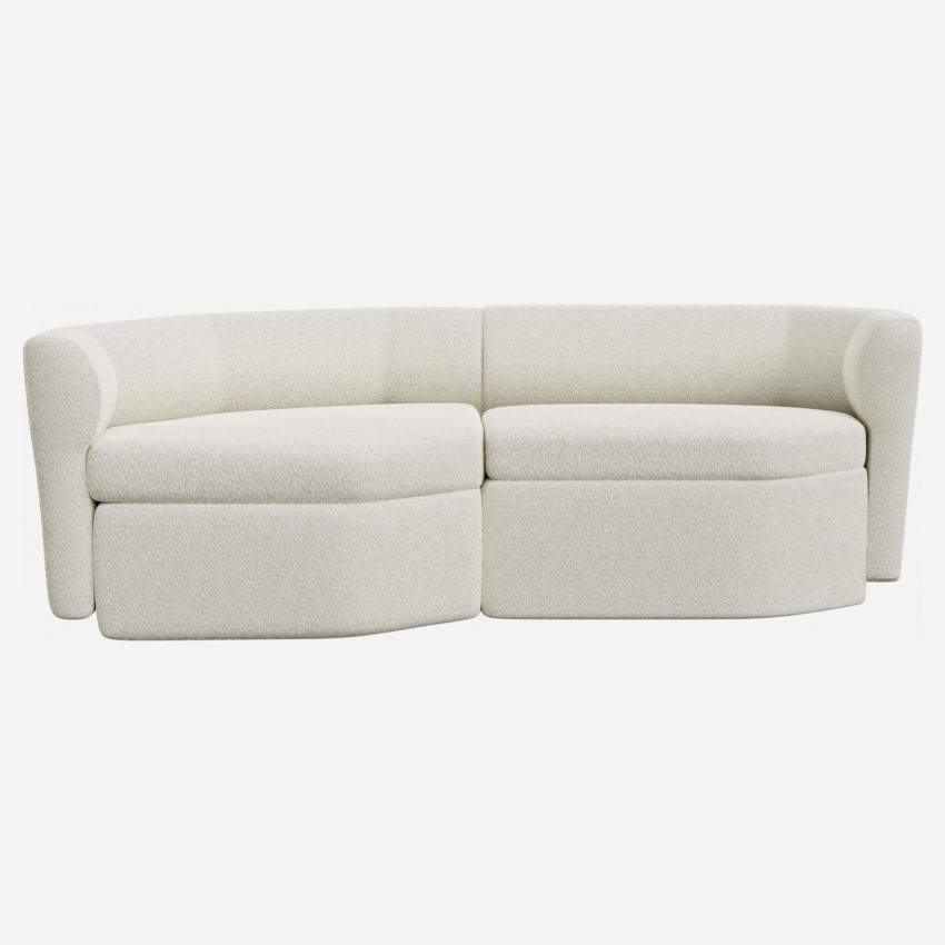Sofá modular 2 lugares com canto esquerdo em tecido - Branco alabastro - Design by Anthony Guerrée