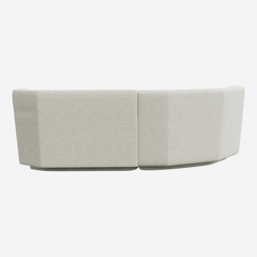 Canapé modulaire 2 places avec angle gauche en tissu - Blanc albâtre - Design by Anthony Guerrée