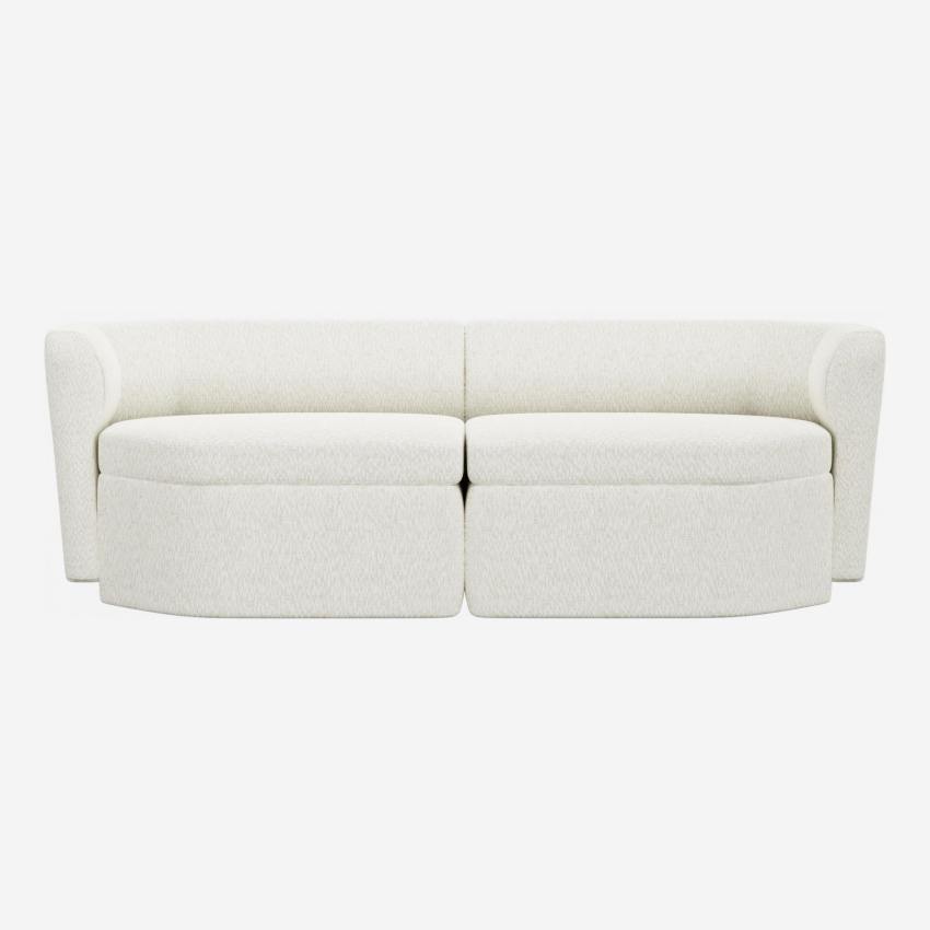 Sofá modular de 2 lugares em tecido - Branco alabastro - Design by Anthony Guerrée
