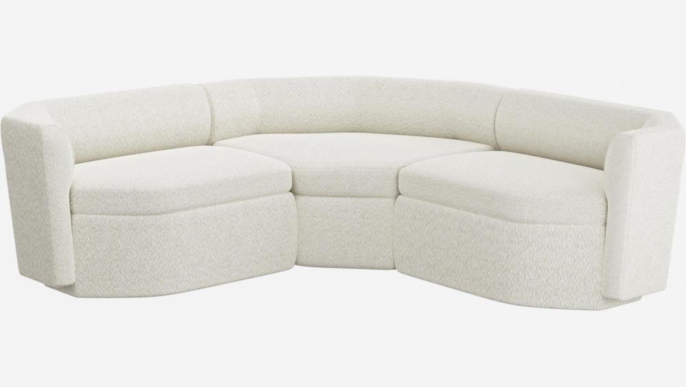 Sofá modular de 3 lugares em tecido - Branco alabastro - Design by Anthony Guerrée