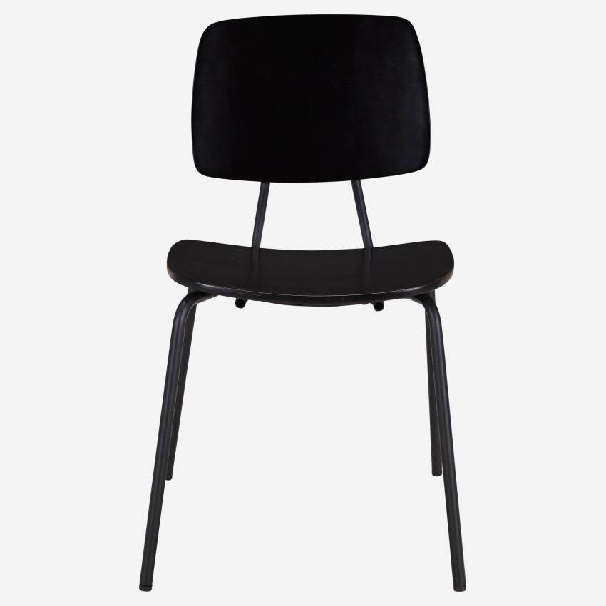 Stuhl aus Holz und Metall - Schwarz