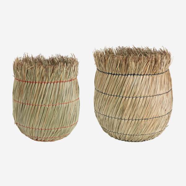 Set 2 cestos de fibras de mendong