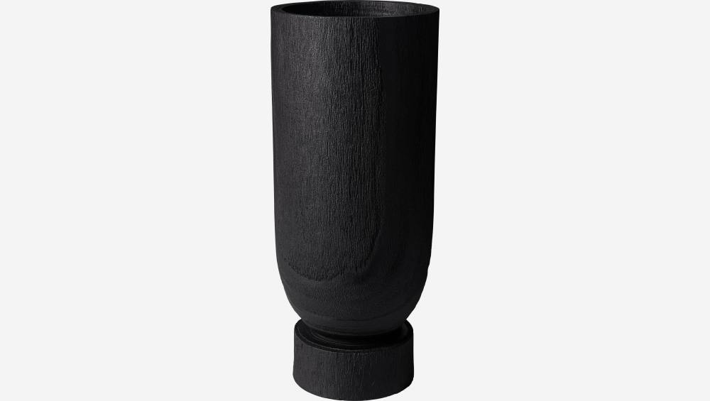 Vase en bois - 16 x 38 cm - Noir