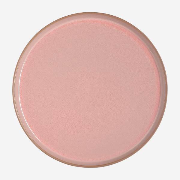Assiette plate en porcelaine - 28 cm - Rose