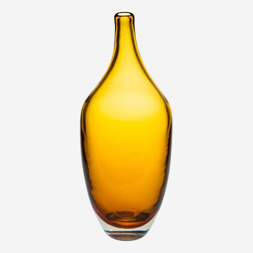 Vase en verre soufflé bouche - Ambre - 43 cm