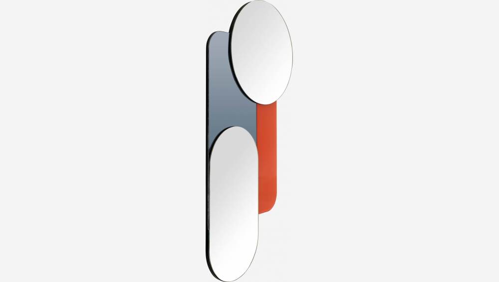Specchio con forme geometriche - Multicolore - 76 x 38 cm