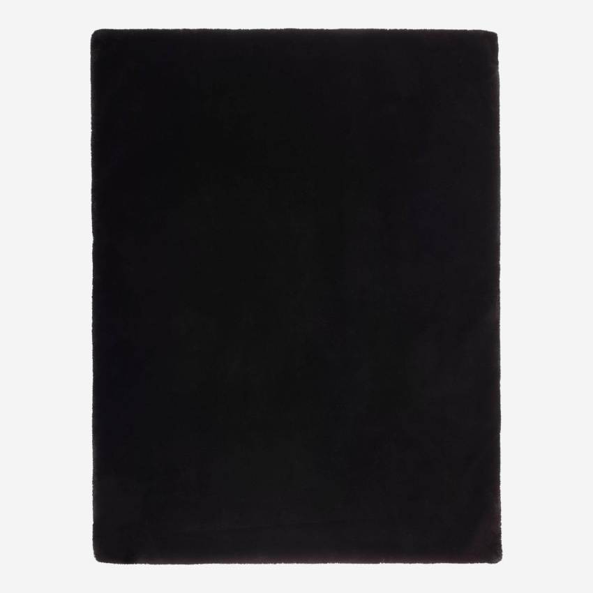 Plaid en imitation fourrure - 130 x 170 cm - Noir