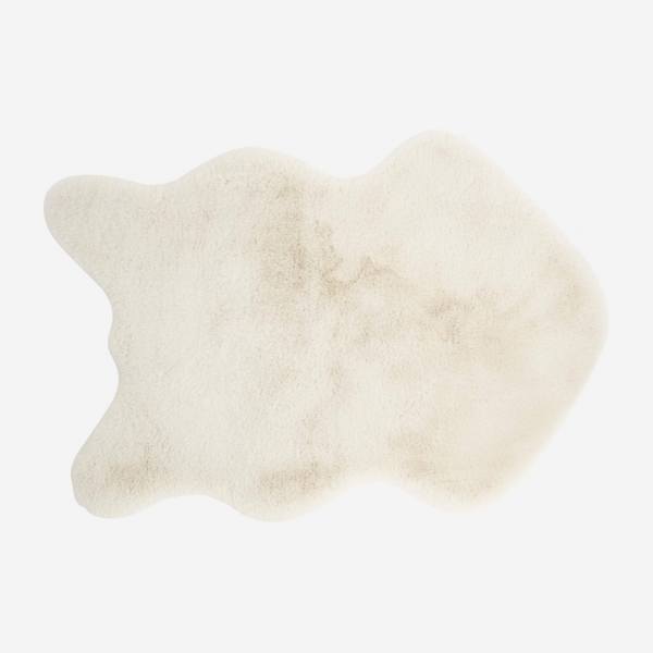 Tapis en fausse fourrure - 60 x 90 cm - Blanc ivoire