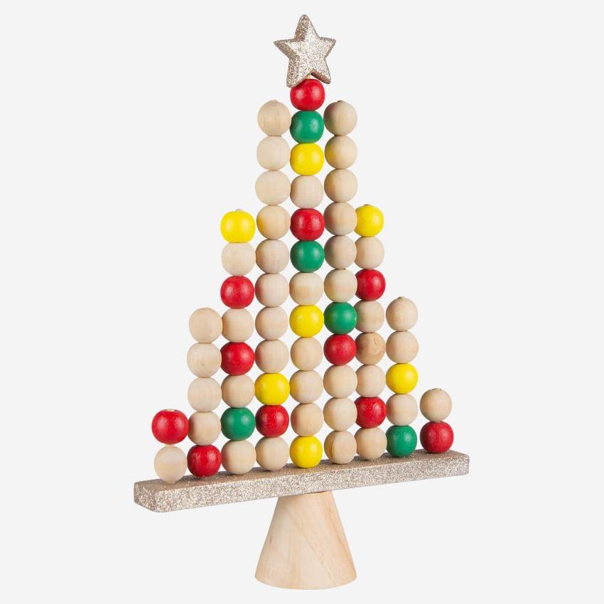 Addobbo natalizio - Albero in legno autoportante - Multicolore