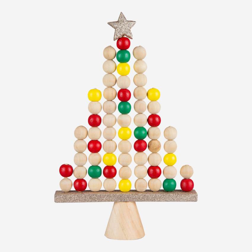 Addobbo natalizio - Albero in legno autoportante - Multicolore