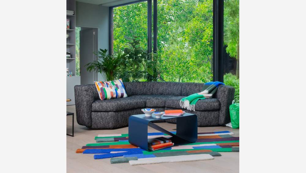 Modulares 2-Sitzer-Sofa mit Ecke links aus Stoff - Azurgrau - Design by Anthony Guerrée