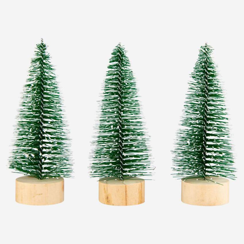 Kerstdecoratie - Set van 3 decoratieve kerstbomen - Groen