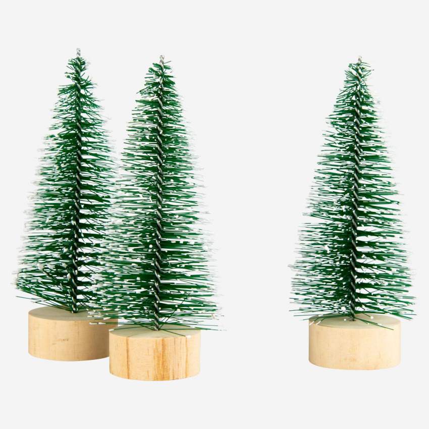 Kerstdecoratie - Set van 3 decoratieve kerstbomen - Groen