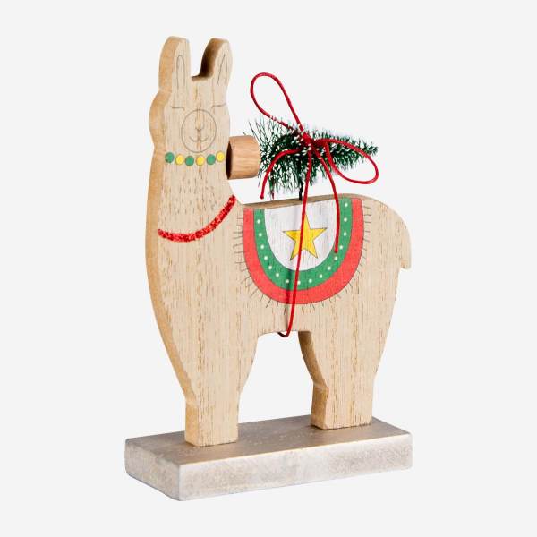 Décoration de Noël - Lama en bois à poser