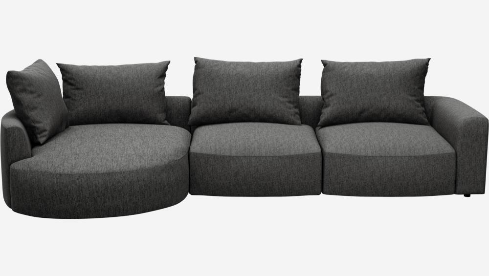 Canapé d'angle gauche en tissu Copparo - Gris ardoise 