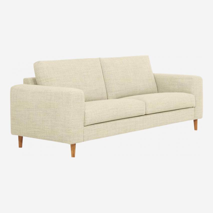 3-Sitzer-Sofa aus Stoff, cremeweiß - mittelfester Komfort