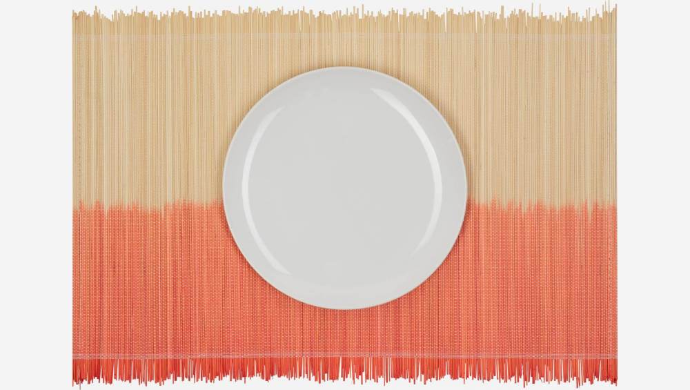 4er-Set Tischsets aus Bambus - 30 x 45 cm - Rot und Naturfarben