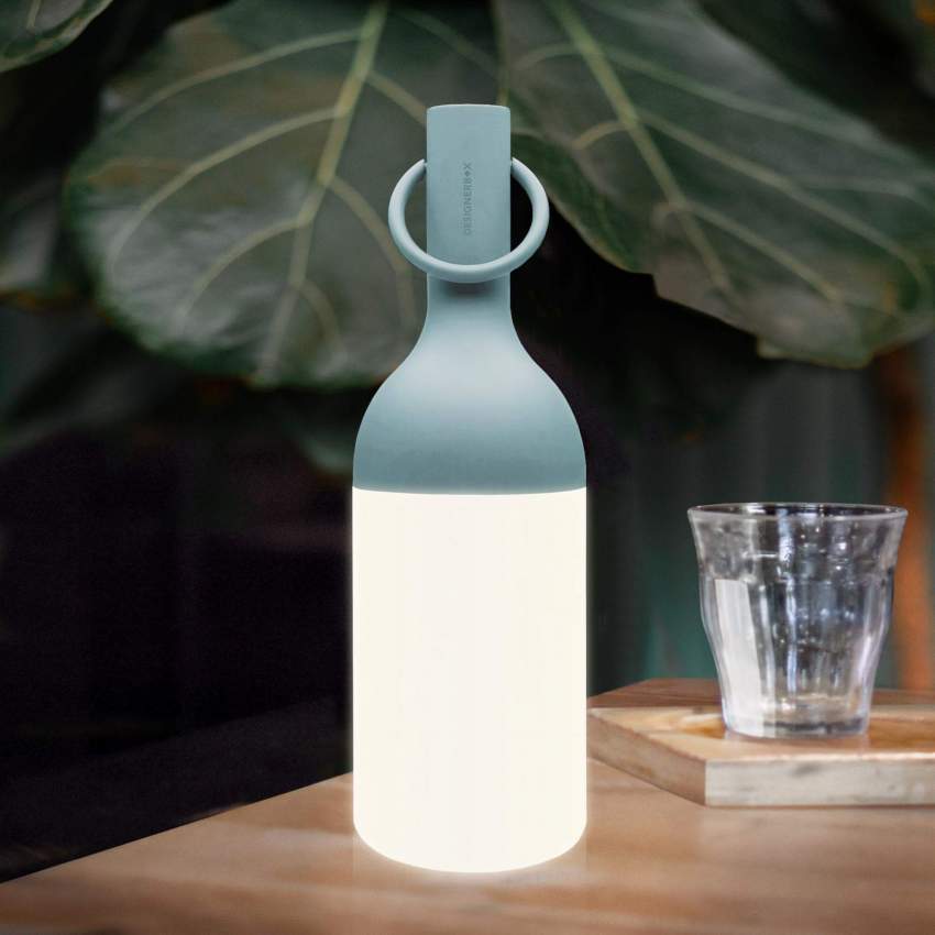 Kleine draagbare outdoor ledlamp - Laguneblauw - Design by Bina Baitel