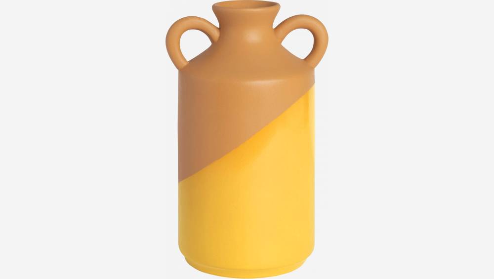 Vase en céramique - 12 x 25 cm - Ocre