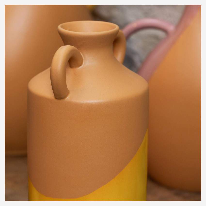 Vaso in ceramica - 12 x 25 cm - Ocra