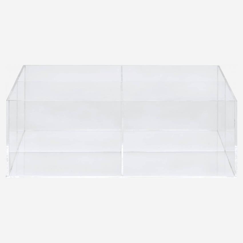 Boîte avec 4 compartiments en acrylique transparent