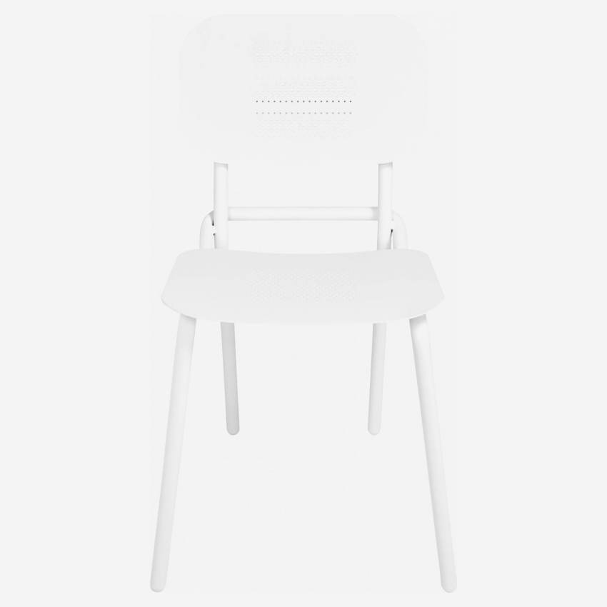 Chaise de jardin en acier blanc