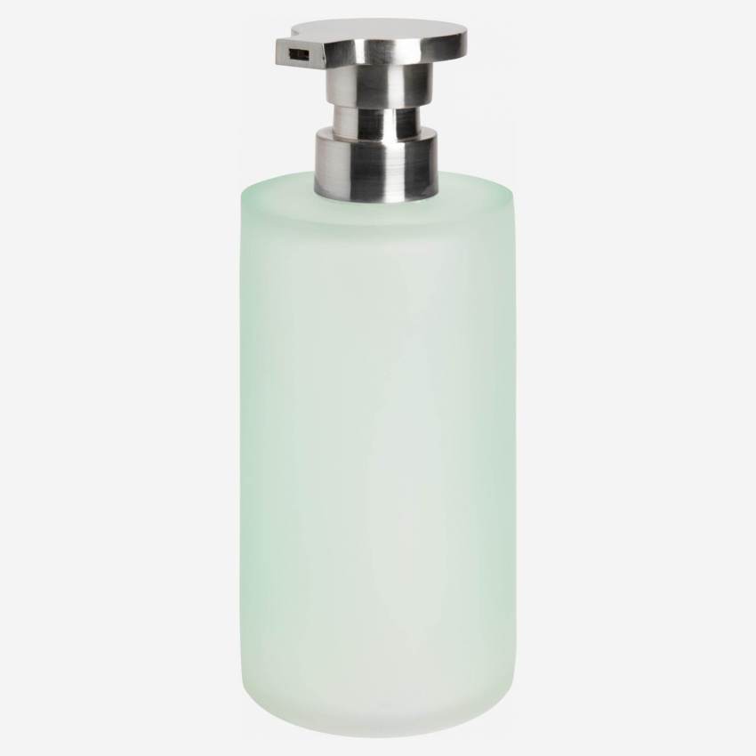Distributeur à savon en polyrésine vert d'eau