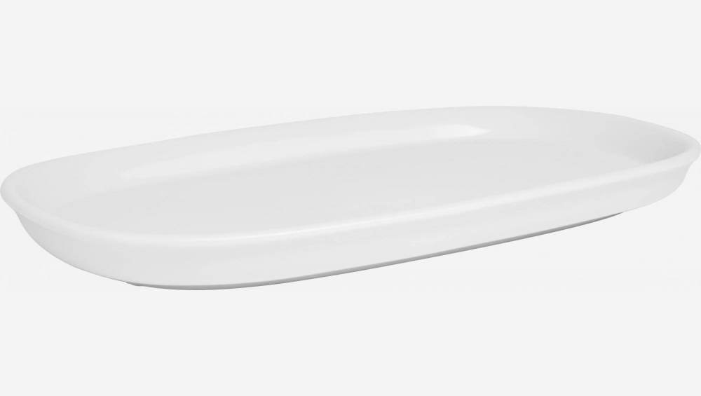 Bandeja de mesa 31 cm de porcelana blanca