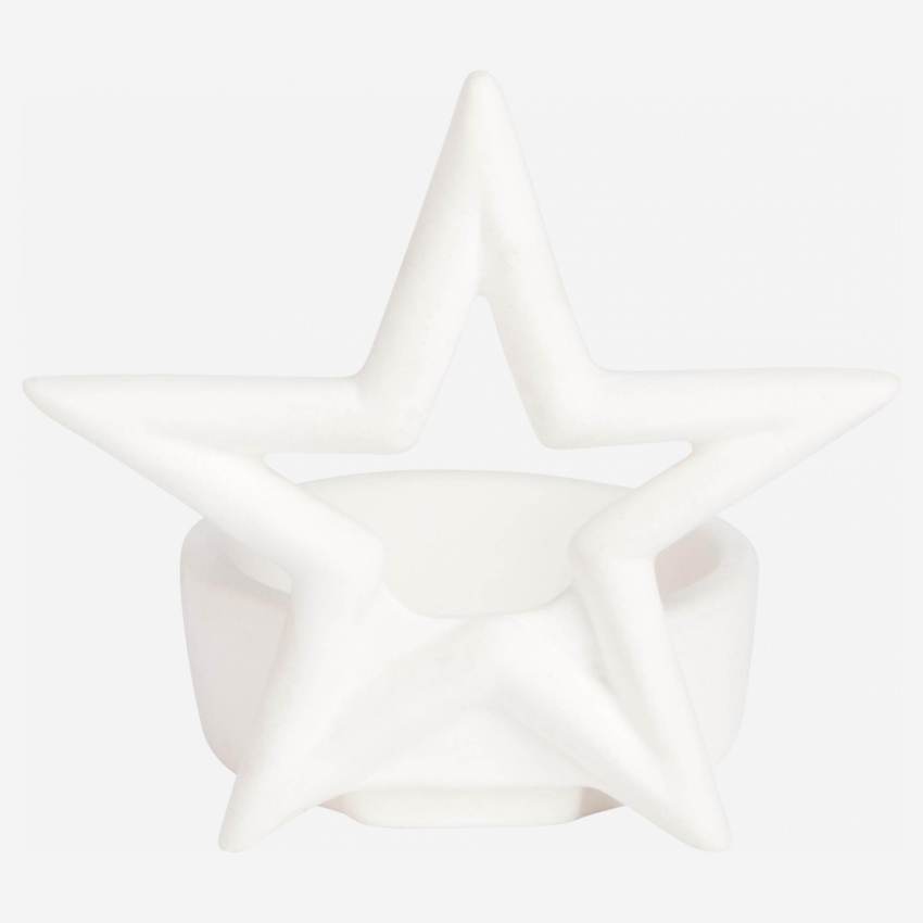 Bougeoir étoile en céramique pour bougie chauffe-plat 