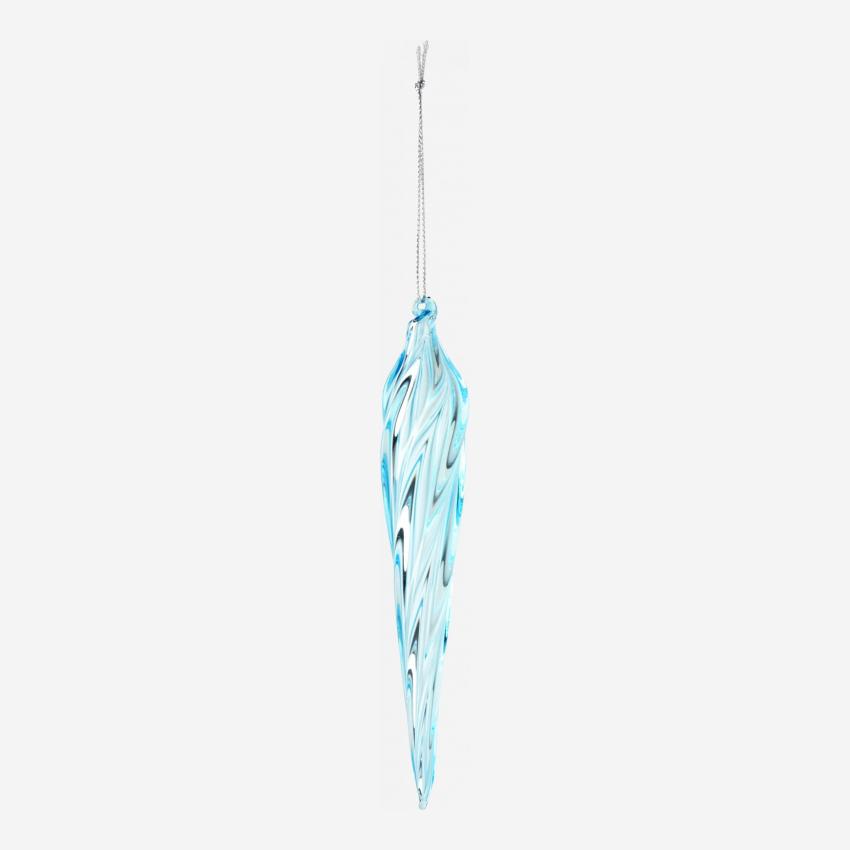 Ornement stalactite en verre bleu