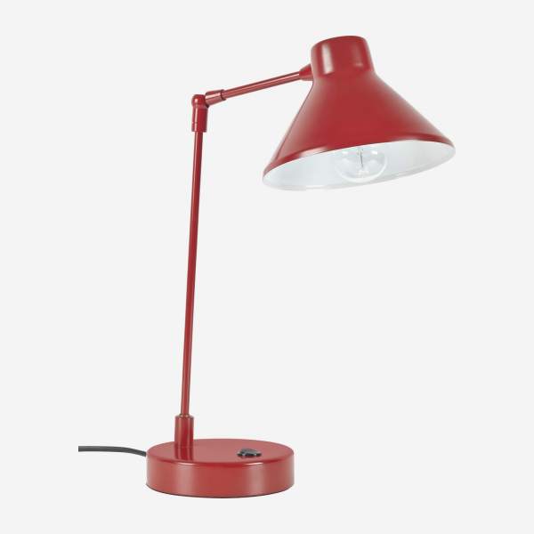 Lampe de bureau rouge en métal