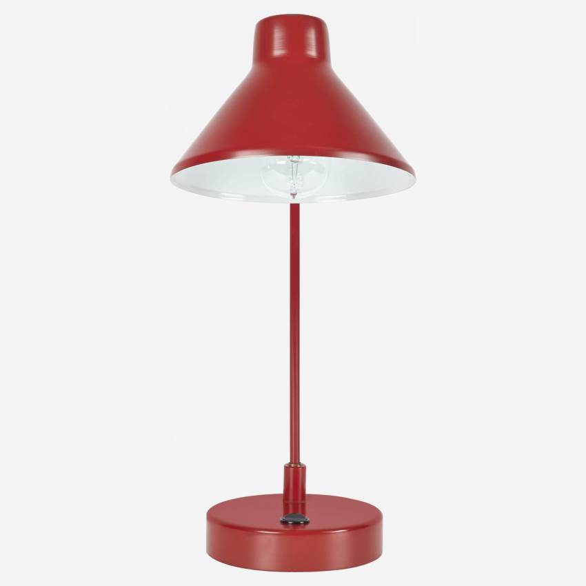 Lampe de bureau rouge en métal