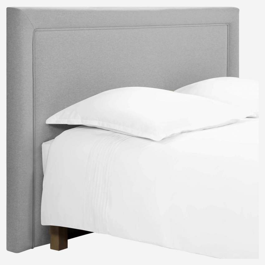 Tête de lit pour sommier en 180 cm en tissu - Gris clair