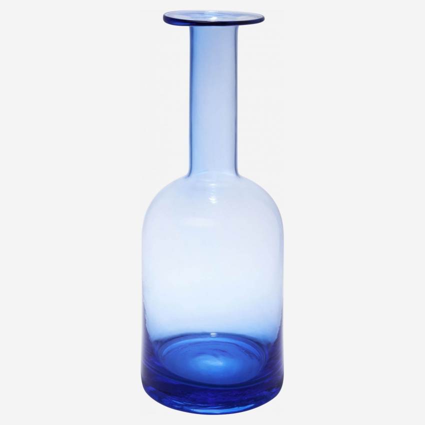 Vase décoratif en verre 30 cm bleu