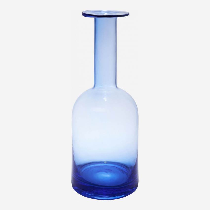 Vase décoratif en verre 30 cm bleu