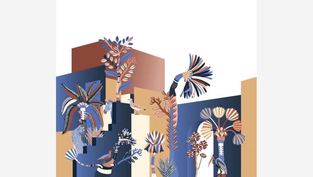 Rol geweven behangpapier kleur - Motief - Design by Floriane Jacques