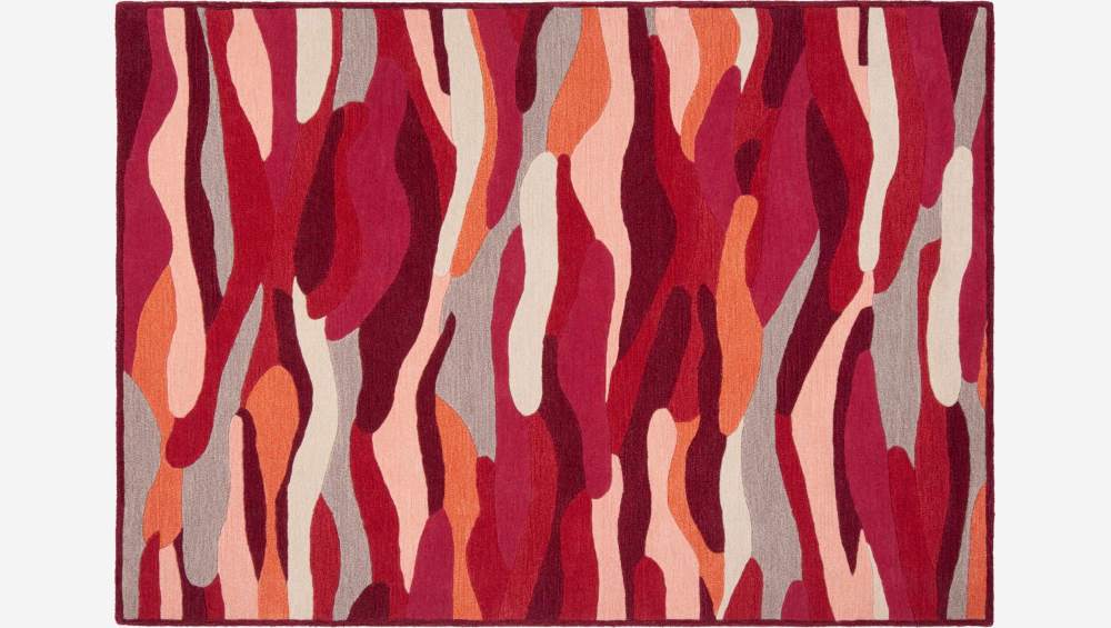 Tapis en laine tufté main - 170 x 240 cm - Rouge - Création de Floriane Jacques