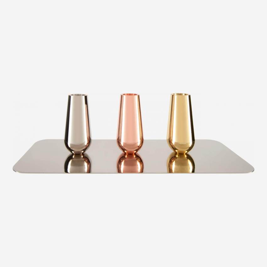 Set de 3 bougeoirs magnétiques en métal - Design by Spyros Kizis