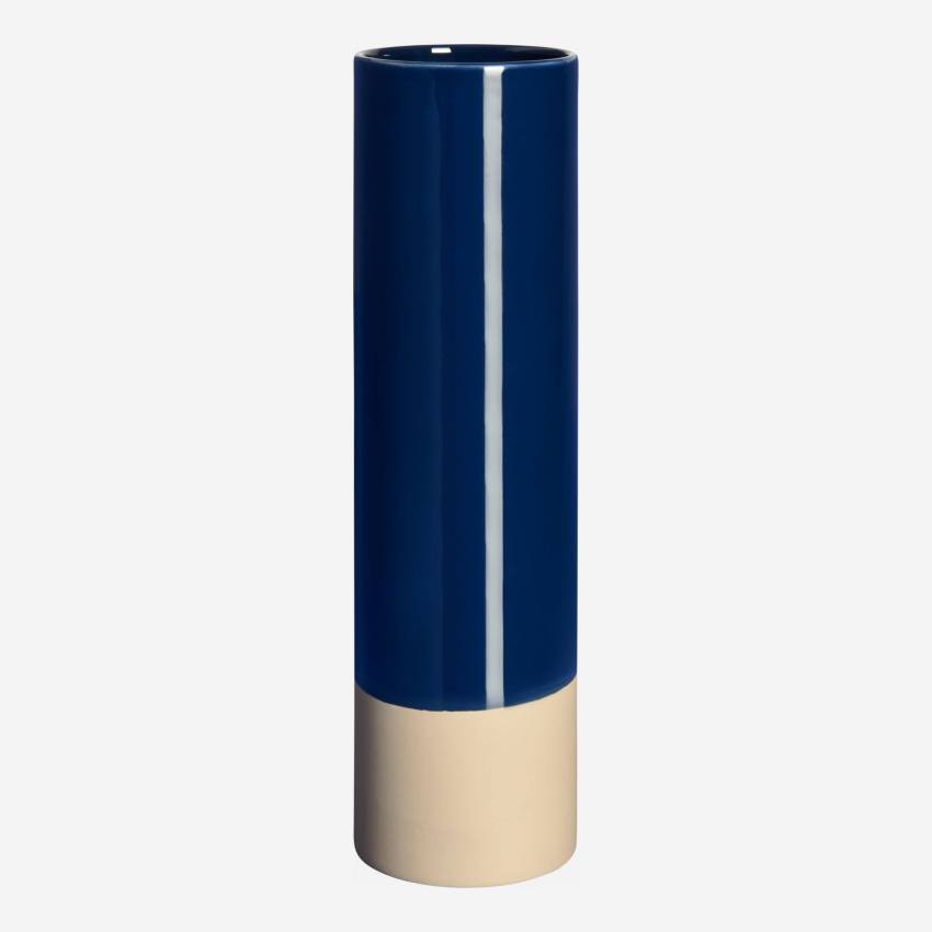 Vase aus Keramik 35cm, dunkelblau